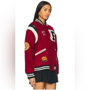 Profound Letterman Varsity Jacket in Red Revolve